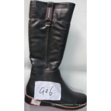 PU Ladies Fashion Knee-High Flat Boots (S 20-2)